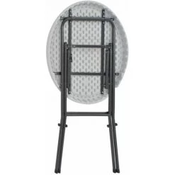 Hommoo Table De Bar Pliante Blanc 80 X 110 Cm PEHD HDV28752 -Table haute et bar Soldes 25320731 4