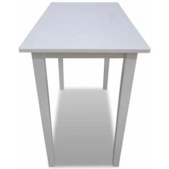 Hommoo Table De Bar En Bois Blanc HDV08928 -Table haute et bar Soldes 25321703 3