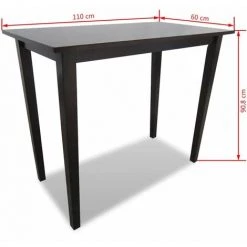 Hommoo Table De Bar En Bois Marron HDV08930 9 Hommoo Table De Bar En Bois Marron HDV08930 -Table haute et bar Soldes 25321707 4