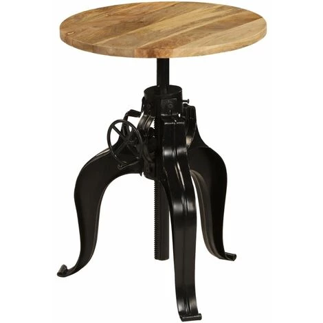 Hommoo Table De Bar Bois De Manguier Massif 60 X (76-110) Cm HDV11265 3 Hommoo Table De Bar Bois De Manguier Massif 60 X (76-110) Cm HDV11265