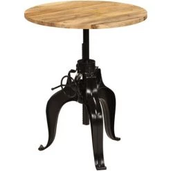 Hommoo Table De Bar Bois De Manguier Massif 75 X (76-110) Cm HDV11267 -Table haute et bar Soldes 25321964 5