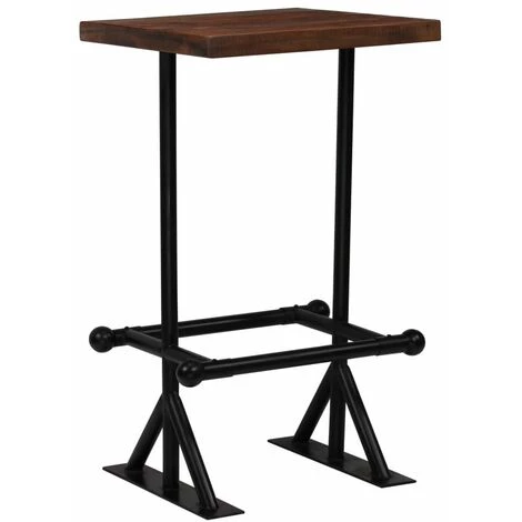 Hommoo Table De Bar Bois De Recuperation Massif Marron 60x60x107 Cm HDV11371 3 Hommoo Table De Bar Bois De Recuperation Massif Marron 60x60x107 Cm HDV11371