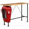 Hommoo Table De Bar Bois De Manguier 60x150x107 Cm Rouge Tracteur HDV12171 -Table haute et bar Soldes 25322224 1