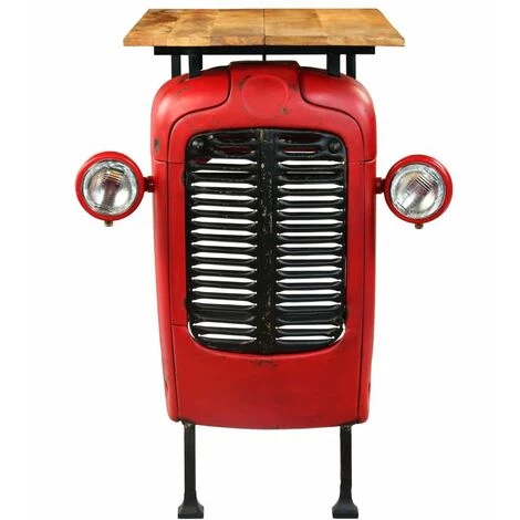 Hommoo Table De Bar Bois De Manguier 60x150x107 Cm Rouge Tracteur HDV12171 7 Hommoo Table De Bar Bois De Manguier 60x150x107 Cm Rouge Tracteur HDV12171 – Image 5
