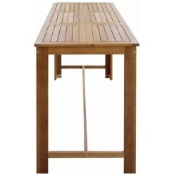 Hommoo Table De Bar Bois D'acacia Solide 150 X 70 X 105 Cm HDV12590 8 Hommoo Table De Bar Bois D'acacia Solide 150 X 70 X 105 Cm HDV12590 -Table haute et bar Soldes 25322381 3