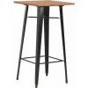 Hommoo Table De Bar Noir 60x60x108 Cm Pinede Et Acier HDV22235