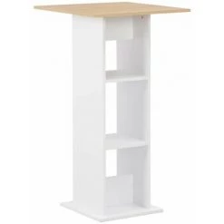 Hommoo Table De Bar Blanc 60x60x110 Cm HDV22360