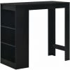 Hommoo Table De Bar Avec Etagere Noir 110x50x103 Cm HDV22363 -Table haute et bar Soldes 25323274 1