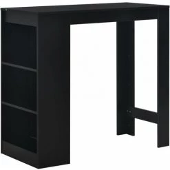 Hommoo Table De Bar Avec Etagere Noir 110x50x103 Cm HDV22363