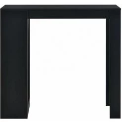 Hommoo Table De Bar Avec Etagere Noir 110x50x103 Cm HDV22363 -Table haute et bar Soldes 25323274 3