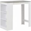 Hommoo Table De Bar Avec Etagere Blanc 110x50x103 Cm HDV22365 2 Hommoo Table De Bar Avec Etagere Blanc 110x50x103 Cm HDV22365 -Table haute et bar Soldes 25323307 1