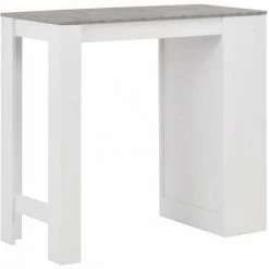 Hommoo Table De Bar Avec Etagere Blanc 110x50x103 Cm HDV22365 -Table haute et bar Soldes 25323307 3