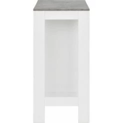 Hommoo Table De Bar Avec Etagere Blanc 110x50x103 Cm HDV22365 -Table haute et bar Soldes 25323307 4