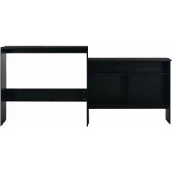 Hommoo Table De Bar Avec 2 Dessus De Table Noir 130 X 40 X 120 Cm HDV22369 -Table haute et bar Soldes 25323351 4