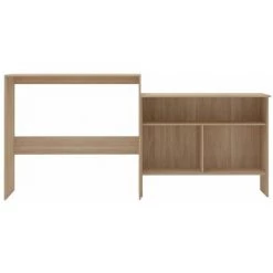 Hommoo Table De Bar Avec 2 Dessus De Table Chene 130 X 40 X 120 Cm HDV22370 -Table haute et bar Soldes 25323375 3