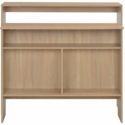 Hommoo Table De Bar Avec 2 Dessus De Table Chene 130 X 40 X 120 Cm HDV22370 -Table haute et bar Soldes 25323375 5