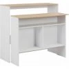Hommoo Table De Bar Avec 2 Dessus De Table Blanc 130 X 40 X 120 Cm HDV22371 -Table haute et bar Soldes 25323392 1