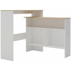 Hommoo Table De Bar Avec 2 Dessus De Table Blanc 130 X 40 X 120 Cm HDV22371 -Table haute et bar Soldes 25323392 2