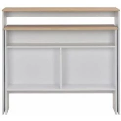 Hommoo Table De Bar Avec 2 Dessus De Table Blanc 130 X 40 X 120 Cm HDV22371 -Table haute et bar Soldes 25323392 4