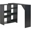 Hommoo Table De Bar Avec Tablette Amovible Noir 138 X 40 X 120 Cm HDV22374 1 Hommoo Table De Bar Avec Tablette Amovible Noir 138 X 40 X 120 Cm HDV22374 -Table haute et bar Soldes 25323426 1