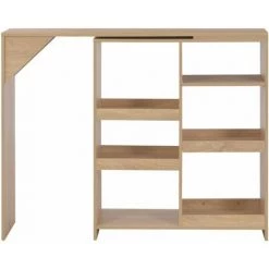 Hommoo Table De Bar Avec Tablette Amovible Chene 138 X 40 X 120 Cm HDV22375 -Table haute et bar Soldes 25323443 3