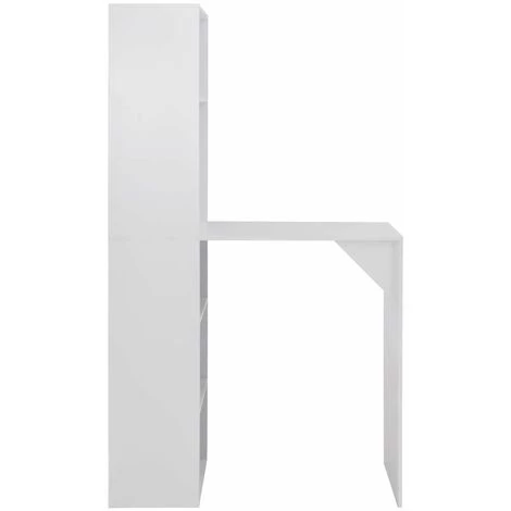 Hommoo Table De Bar Avec Armoire Blanc 115 X 59 X 200 Cm HDV22378 5 Hommoo Table De Bar Avec Armoire Blanc 115 X 59 X 200 Cm HDV22378 – Image 3