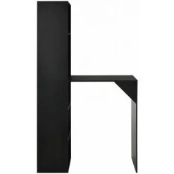 Hommoo Table De Bar Avec Armoire Noir 115 X 59 X 200 Cm HDV22379 -Table haute et bar Soldes 25323487 4