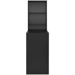 Hommoo Table De Bar Avec Armoire Noir 115 X 59 X 200 Cm HDV22379 -Table haute et bar Soldes 25323487 5