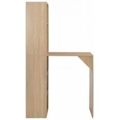 Hommoo Table De Bar Avec Armoire Chene 115 X 59 X 200 Cm HDV22380 -Table haute et bar Soldes 25323494 4