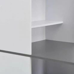 Hommoo Table De Bar Avec Armoire Blanc 115 X 59 X 200 Cm HDV22382 9 Hommoo Table De Bar Avec Armoire Blanc 115 X 59 X 200 Cm HDV22382 -Table haute et bar Soldes 25323508 3
