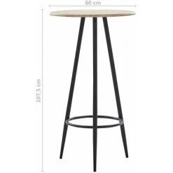 Hommoo Table De Bar Chene 60 X 107,5 Cm MDF HDV23142 -Table haute et bar Soldes 25323524 4