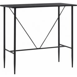 Hommoo Table De Bar Noir 120x60x110 Cm MDF HDV23143