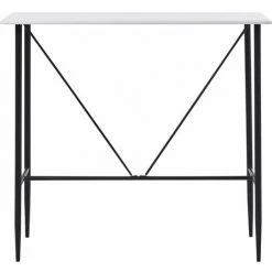 Hommoo Table De Bar Blanc 120 X 60 X 110 Cm MDF HDV23144 -Table haute et bar Soldes 25323533 2