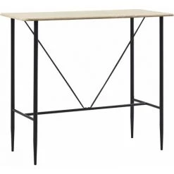 Hommoo Table De Bar Chene 120 X 60 X 110 Cm MDF HDV23145