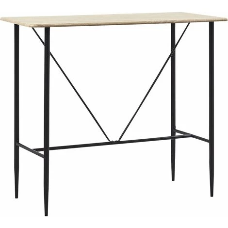 Hommoo Table De Bar Chene 120 X 60 X 110 Cm MDF HDV23145 3 Hommoo Table De Bar Chene 120 X 60 X 110 Cm MDF HDV23145