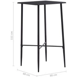 Hommoo Table De Bar Noir 60x60x111 Cm MDF HDV23146 11 Hommoo Table De Bar Noir 60x60x111 Cm MDF HDV23146 -Table haute et bar Soldes 25323542 5