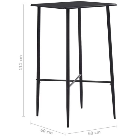 Hommoo Table De Bar Noir 60x60x111 Cm MDF HDV23146 7 Hommoo Table De Bar Noir 60x60x111 Cm MDF HDV23146 – Image 5