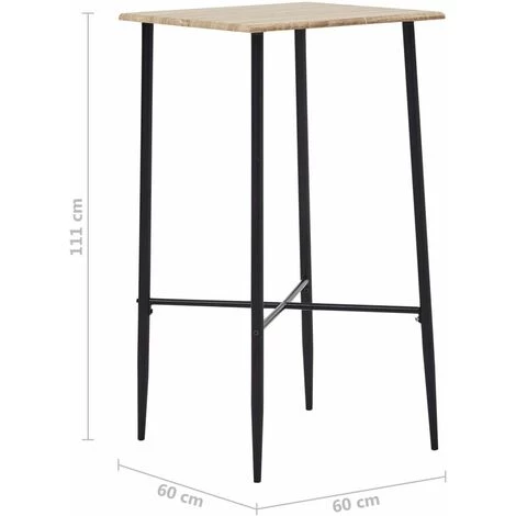 Hommoo Table De Bar Chene 60 X 60 X 111 Cm MDF HDV23148 7 Hommoo Table De Bar Chene 60 X 60 X 111 Cm MDF HDV23148 – Image 5