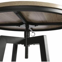 ALTOBUY STARK - Ensemble Table Mange-Debout Et 2 Tabourets Réglables - Marron Clair 10 ALTOBUY STARK - Ensemble Table Mange-Debout Et 2 Tabourets Réglables - Marron Clair -Table haute et bar Soldes 25541560 4