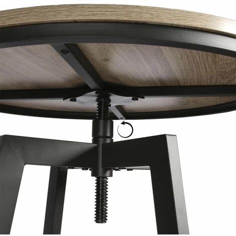 ALTOBUY STARK - Ensemble Table Mange-Debout Et 2 Tabourets Réglables - Marron Clair 6 ALTOBUY STARK - Ensemble Table Mange-Debout Et 2 Tabourets Réglables - Marron Clair – Image 4