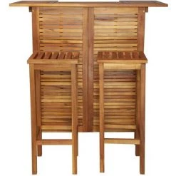 ASUPERMALL Table Et Chaises De Bar 3 Pcs Bois D'Acacia Massif -Table haute et bar Soldes 25824495 5