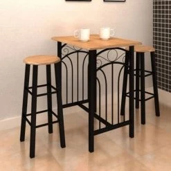 TRUE DEAL Lot D'une Table Haute De Bar Avec 2 Tabourets ''phoenix'' 9 TRUE DEAL Lot D'une Table Haute De Bar Avec 2 Tabourets ''phoenix'' -Table haute et bar Soldes 26218040 3