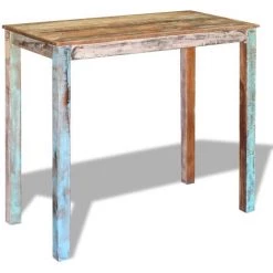 TRUE DEAL Table De Bar Bois Massif De Récupération 115x60x107 Cm -Table haute et bar Soldes 26220165 4