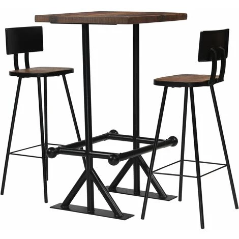 TRUE DEAL Mobilier De Bar 3 Pcs Bois De Récupération Massif 3 TRUE DEAL Mobilier De Bar 3 Pcs Bois De Récupération Massif