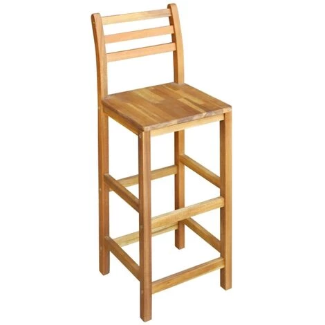 TRUE DEAL Table Et Chaises De Bar 3 Pcs Bois D'acacia Massif 5 TRUE DEAL Table Et Chaises De Bar 3 Pcs Bois D'acacia Massif – Image 3
