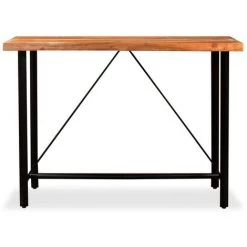TRUE DEAL Ensemble De Bar 7 Pcs Bois D'acacia Massif Et Cuir Véritable 9 TRUE DEAL Ensemble De Bar 7 Pcs Bois D'acacia Massif Et Cuir Véritable -Table haute et bar Soldes 26265594 3