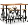 TRUE DEAL Ensemble De Bar 7 Pcs Bois D'acacia Massif Et De Récupération -Table haute et bar Soldes 26265596 1