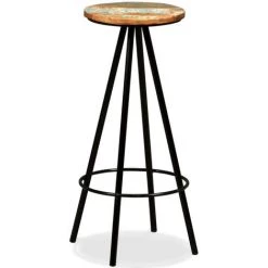 TRUE DEAL Ensemble De Bar 3 Pcs Bois De Récupération Massif -Table haute et bar Soldes 26265599 5