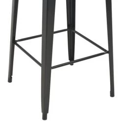 TRUE DEAL Mobilier De Bar 3 Pcs Acier Noir -Table haute et bar Soldes 26266310 5