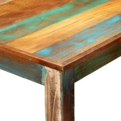 TRUE DEAL Ensemble De Bar 5 Pcs Bois De Récupération Et Cuir Véritable 11 TRUE DEAL Ensemble De Bar 5 Pcs Bois De Récupération Et Cuir Véritable -Table haute et bar Soldes 26268593 5